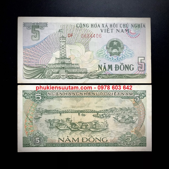 Tờ Việt Nam - 5 đồng 1985 UNC -  Sưu tầm Việt Nam quà tặng phong thuỷ - XHCN018