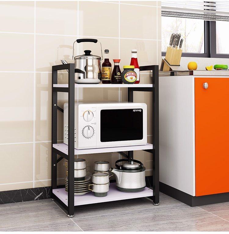 Kệ Đa Năng 3 Tầng Khung Sắt Mặt Gỗ Chắc Chắn Dễ Dàng Lắp Ráp Dùng Cho Nhà Bếp, Trang Trí, Decor Phòng