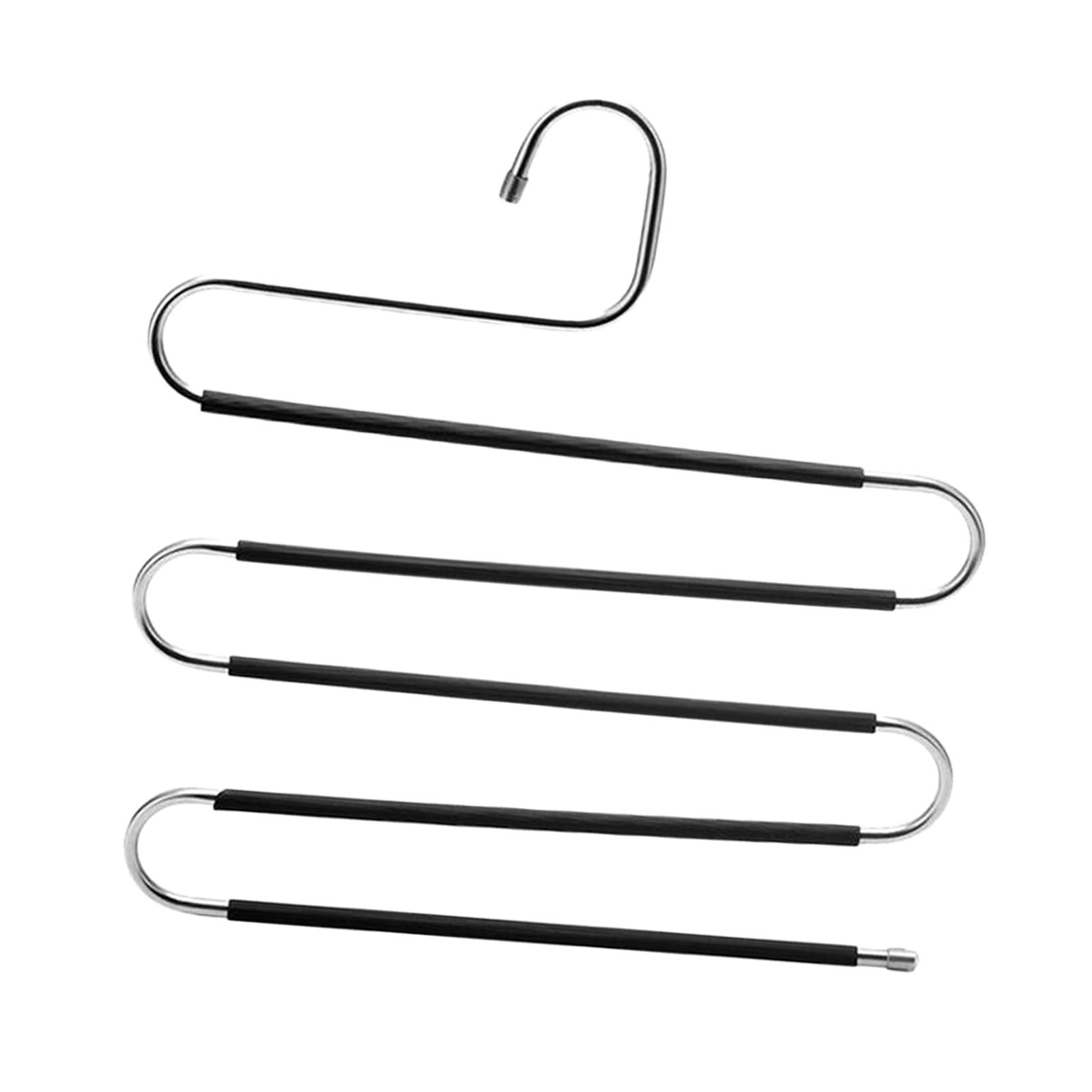 S-Type Stainless Steel Cabinet Clothes Pants Hangers Closet Storage Organizer for Pants