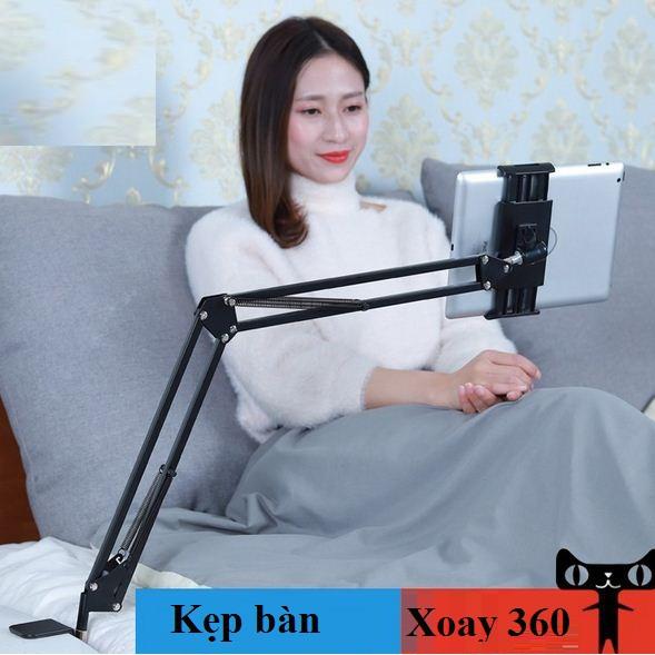 Giá đỡ điện thoại,ipad kẹp đầu giường, cạnh bàn đa năng xoay 360 độ điều chỉnh mọi góc độ