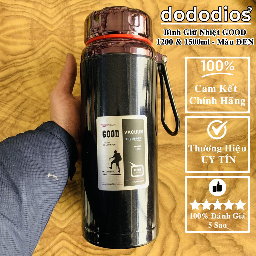 Bình Giữ Nhiệt GOOD Inox 304 Đựng Nước 1200ml Và 1500ml Cao Cấp – Chọn Màu – Bình Nước Giữ Nhiệt Tặng Kèm Bộ Lọc Trà Chính Hãng Dododios