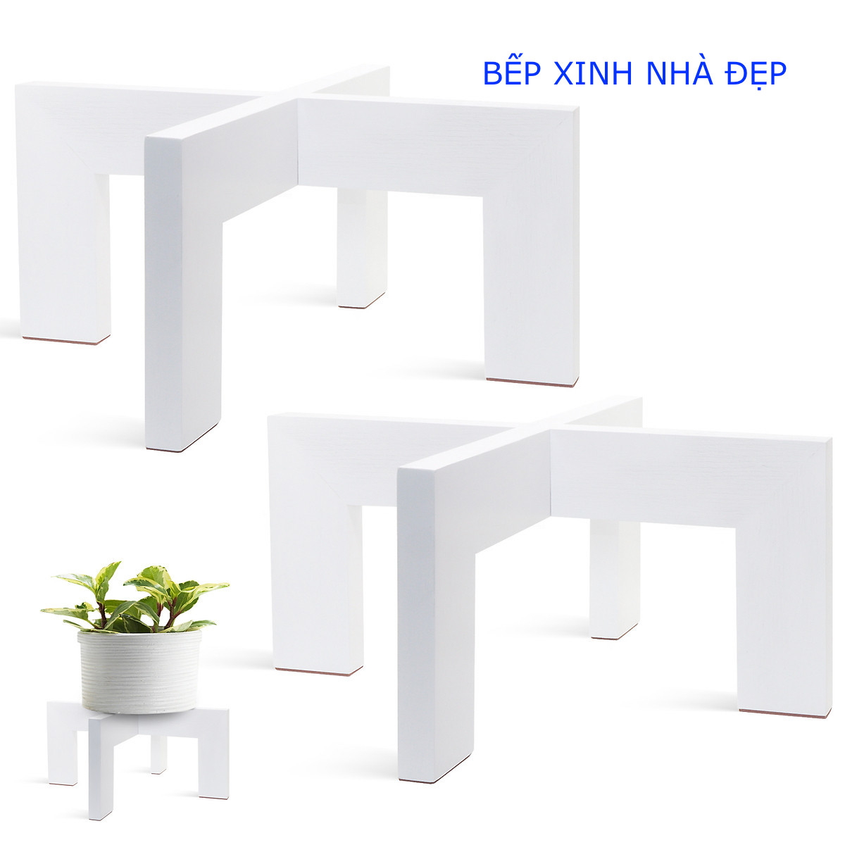 Đôn Gỗ , Giá Kệ Đế Đỡ Chậu Hoa, Cây Cảnh -  2 màu, Cao 15 cm x Rộng  26cm