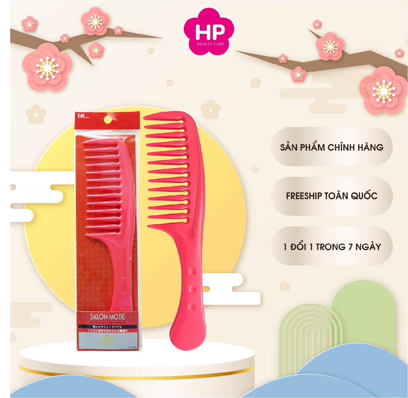Lược Chải Tóc Cao Cấp Kai 32387- HC0327 (Màu Đỏ)