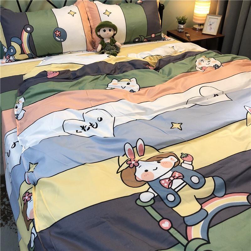 Bộ chăn ga Cotton Poly cô bé cầu vồng mẫu mới siêu xinh - Hàng nhập khẩu
