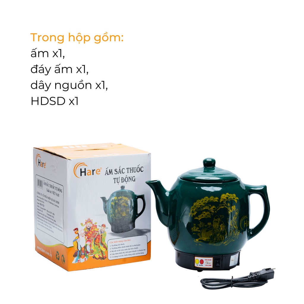 Ấm sắc thuốc tự động– HR-ST28 -hàng chính hãng thương hiệu Hare - bảo hành 12 tháng