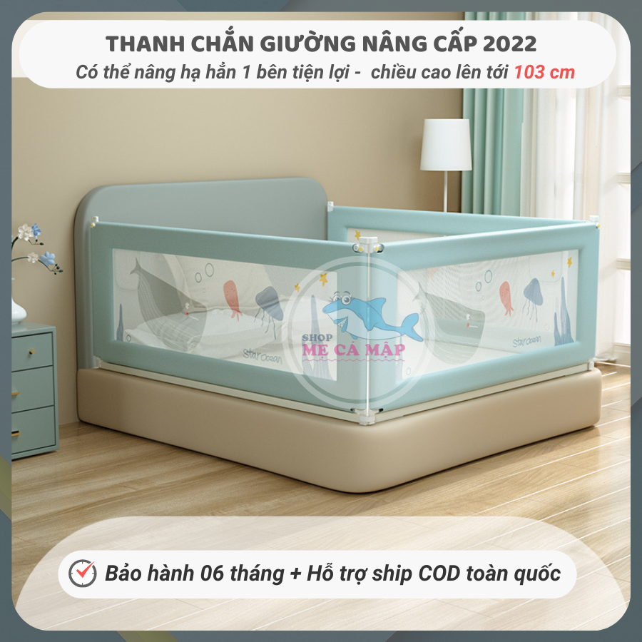 Thanh chặn giường nâng hạ 1 bên, thanh chắn giường cao 103cm có 3 màu