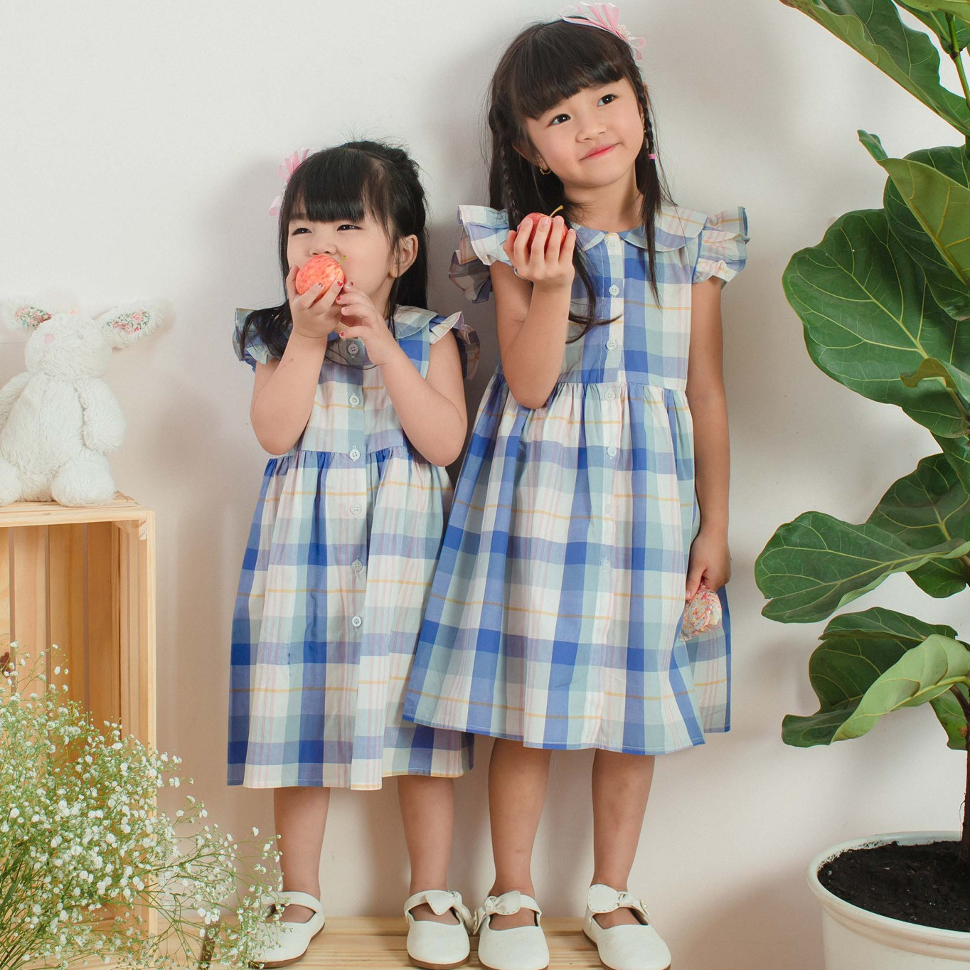 Đầm ca rô Vintage Dành Cho Bé Từ 1 Đến 6 Tuổi