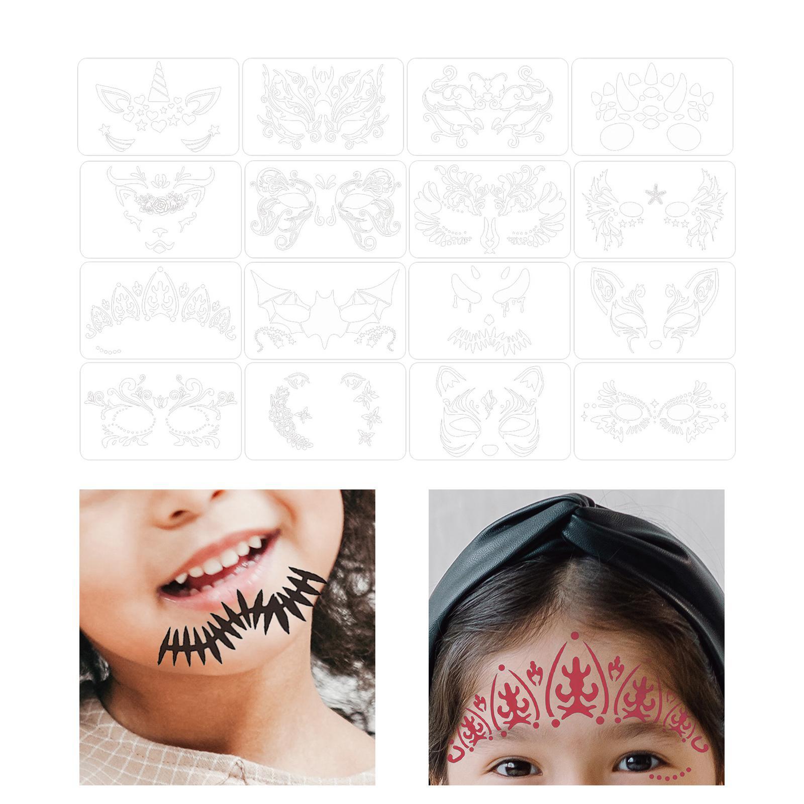 Face Paint Stencils for Kids Reusable Durable for Halloween Holidays Cosplay