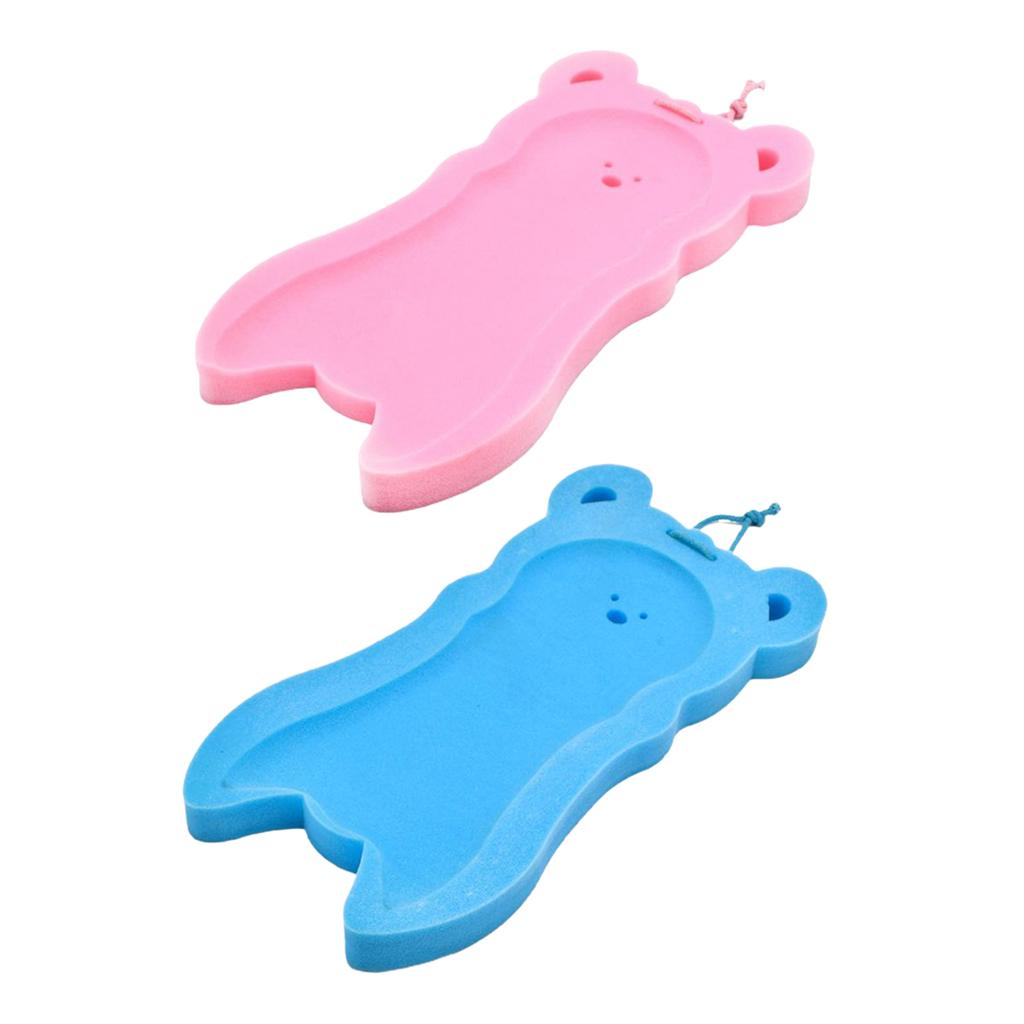 2 Pieces Cute Skid Proof Baby Bath Sponge Bath Cushion Pad Comfy Shower Mat