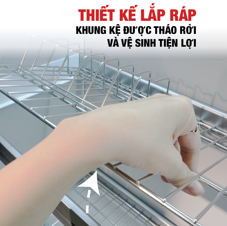 KỆ CHÉN BÁT CỐ ĐỊNH PREMIUM TREO TỦ BẾP