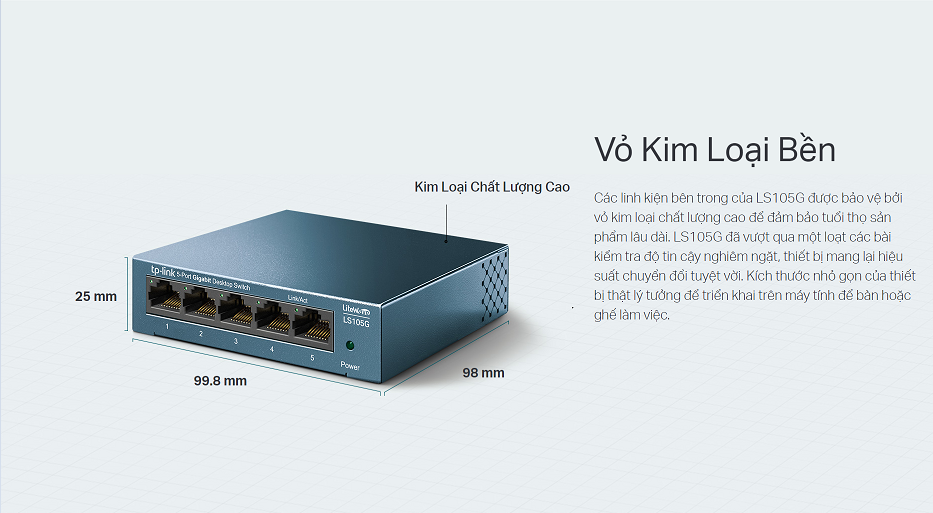 [Tặng Tua Vít] Thiết bị chia mạng Switch để bàn 5 cổng TP-LINK LS105G - Hàng chính hãng