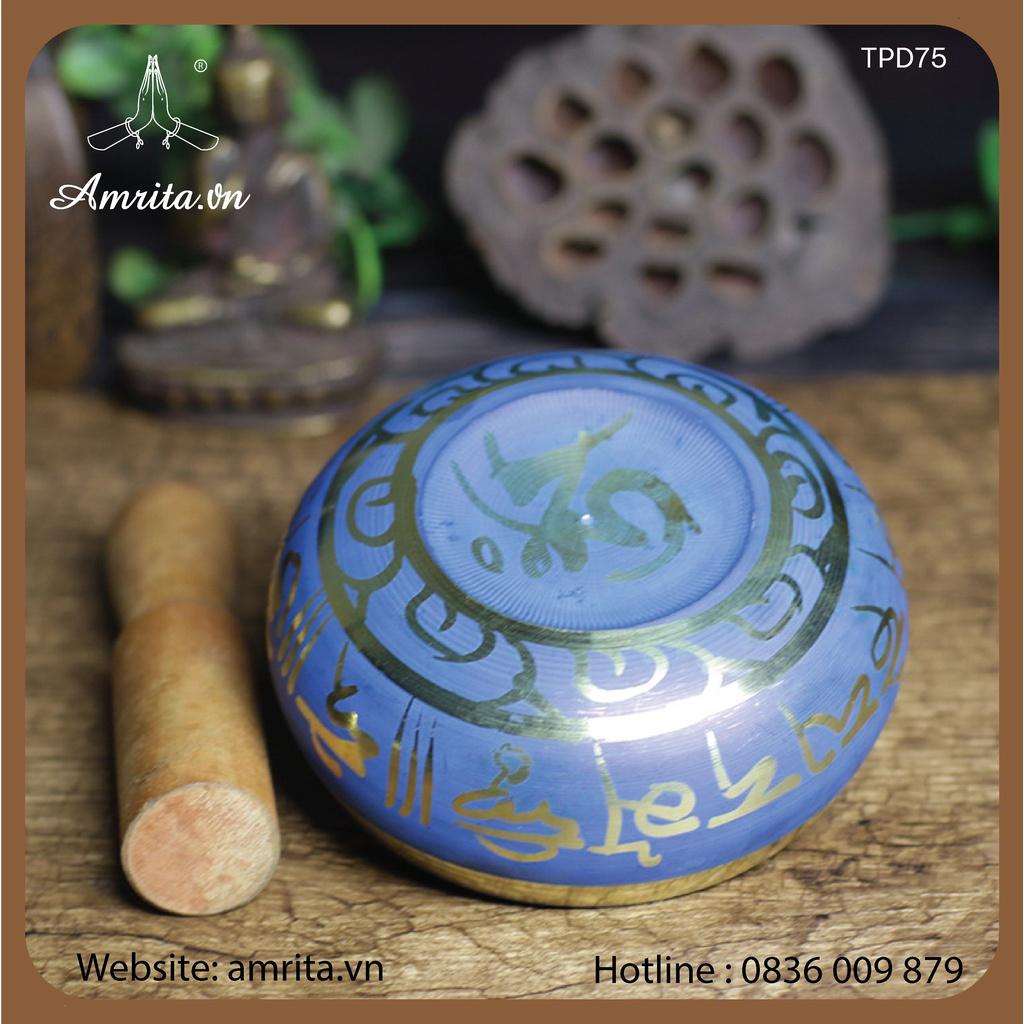 Chuông xoay Tây Tạng - Singing Bowl - Chuông bát xoay xanh Tây Tạng - Chuông bát xoay Nepal - Amrita