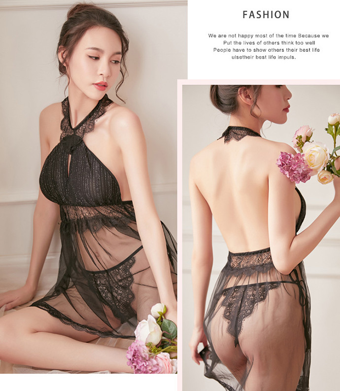 Áo Ngủ Nữ Siêu Mỏng Cao Cấp MS1307 Đen Áo Ngủ Nữ Siêu Mỏng Cao Cấp MS1307 Đen