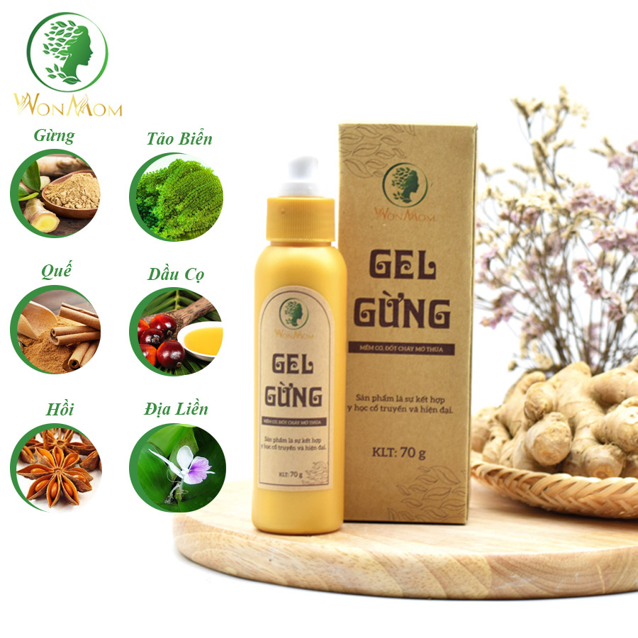 Bộ Chăm Sóc Hồi Xuân Cho Mẹ, Eo Thon, Se Khít Vùng Kín Wonmom (1 Gel Gừng Giảm Eo + 1 Hộp Thảo Mộc Xông Vùng Kín)