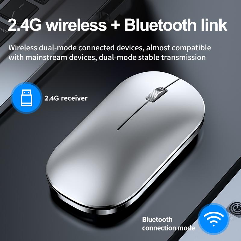 MC 502 2.4G Không Dây Bluetooth Chuột Tắt Tiếng Noiseless Sạc Không Dây Mous Với Đầu Thu USB Chuột