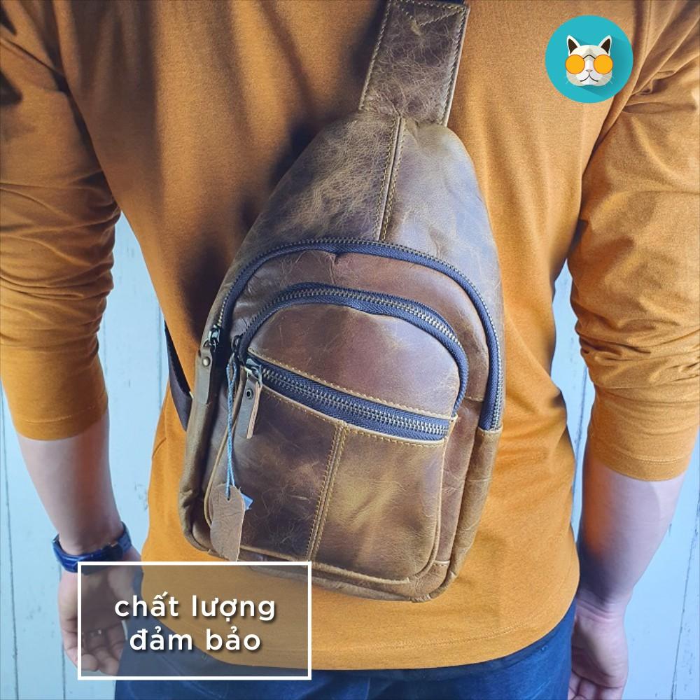 Túi đeo chéo da bò sáp TD105 – Vàng bò – cao cấp, kiểu dáng thời trang