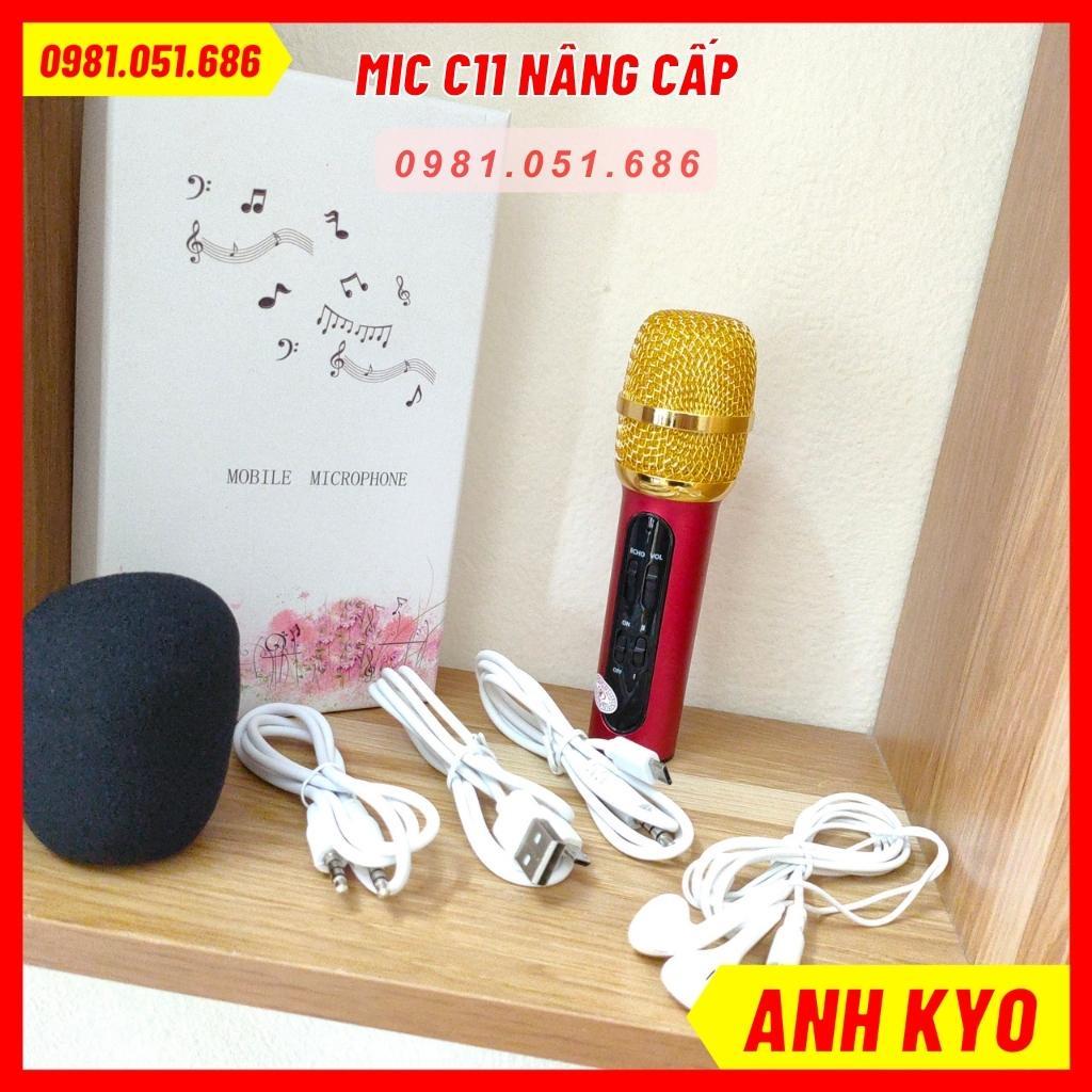 Mic Livestream C11 Dùng Karaoke - Mic Thu Âm C11 Chuẩn Tặng Tai Nghe Cao Cấp