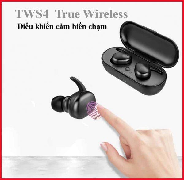 Tai nghe TWS4 True Wireless, cảm biến chạm, nghe nhạc cực đỉnh