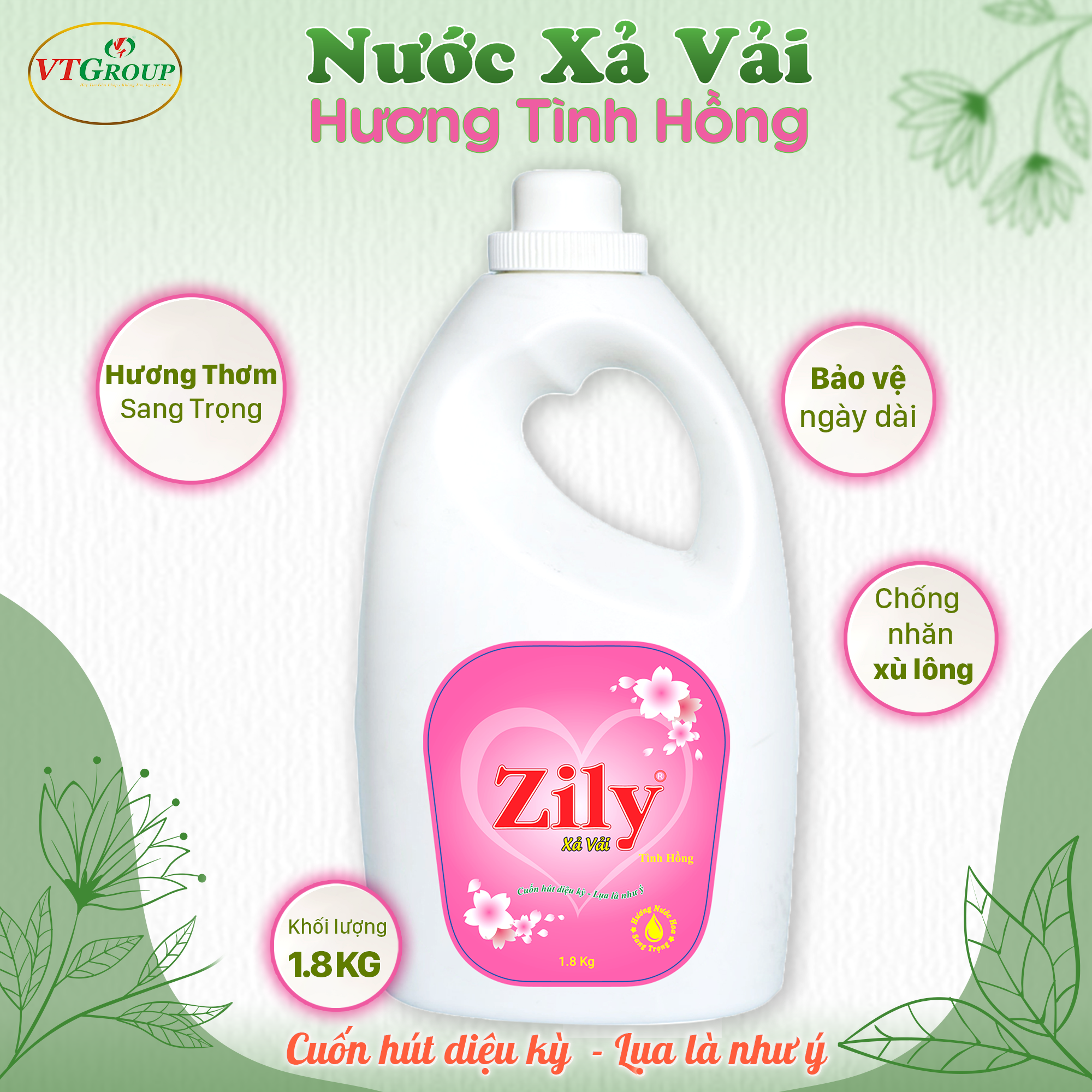 Nước Xả Vải Zily lưu hương dài lâu 1.8 kg