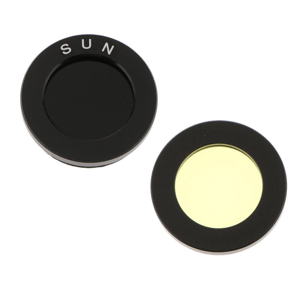 Telescope Eyepiece Filter Yellow Black Color for Astronomy 1.25" Moon Planet