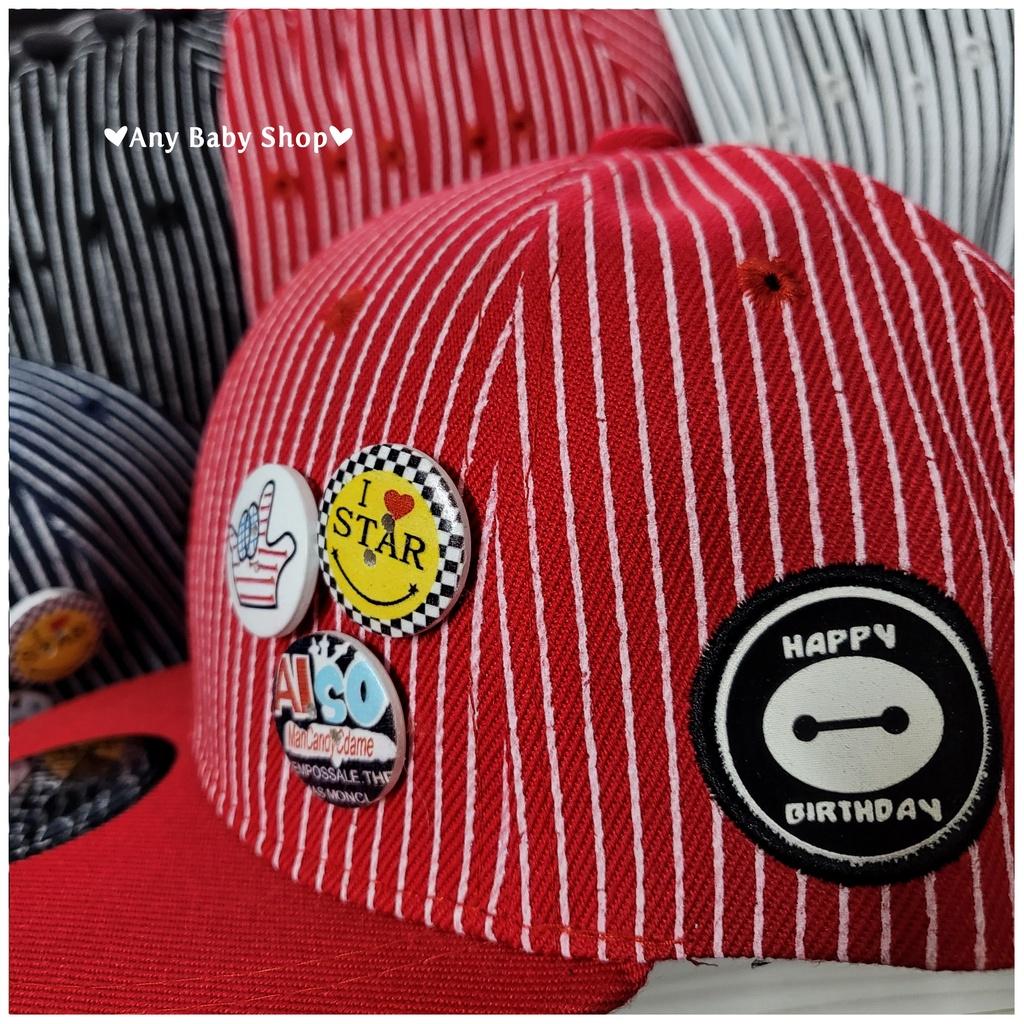 Mũ nón Hiphop Snapback cho bé trai và bé gái kiểu dáng bóng chày đính sticker gỗ 4 màu cực hot 