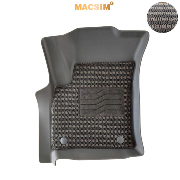 Thảm Lót Sàn 2 Lớp TPE Macsim Toyota Hilux 2022+ Chuẩn Form, Bền, Không Mùi (sd3 xám đen ct)