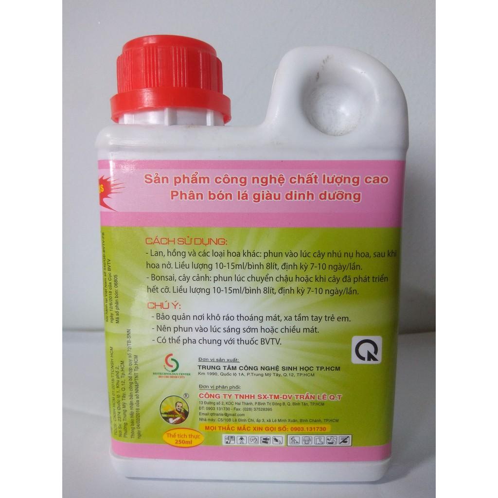 Phân bón lá sinh học Bio TRÙN QUẾ 03 kích thích ra hoa, dưỡng hoa - chai 250 ml