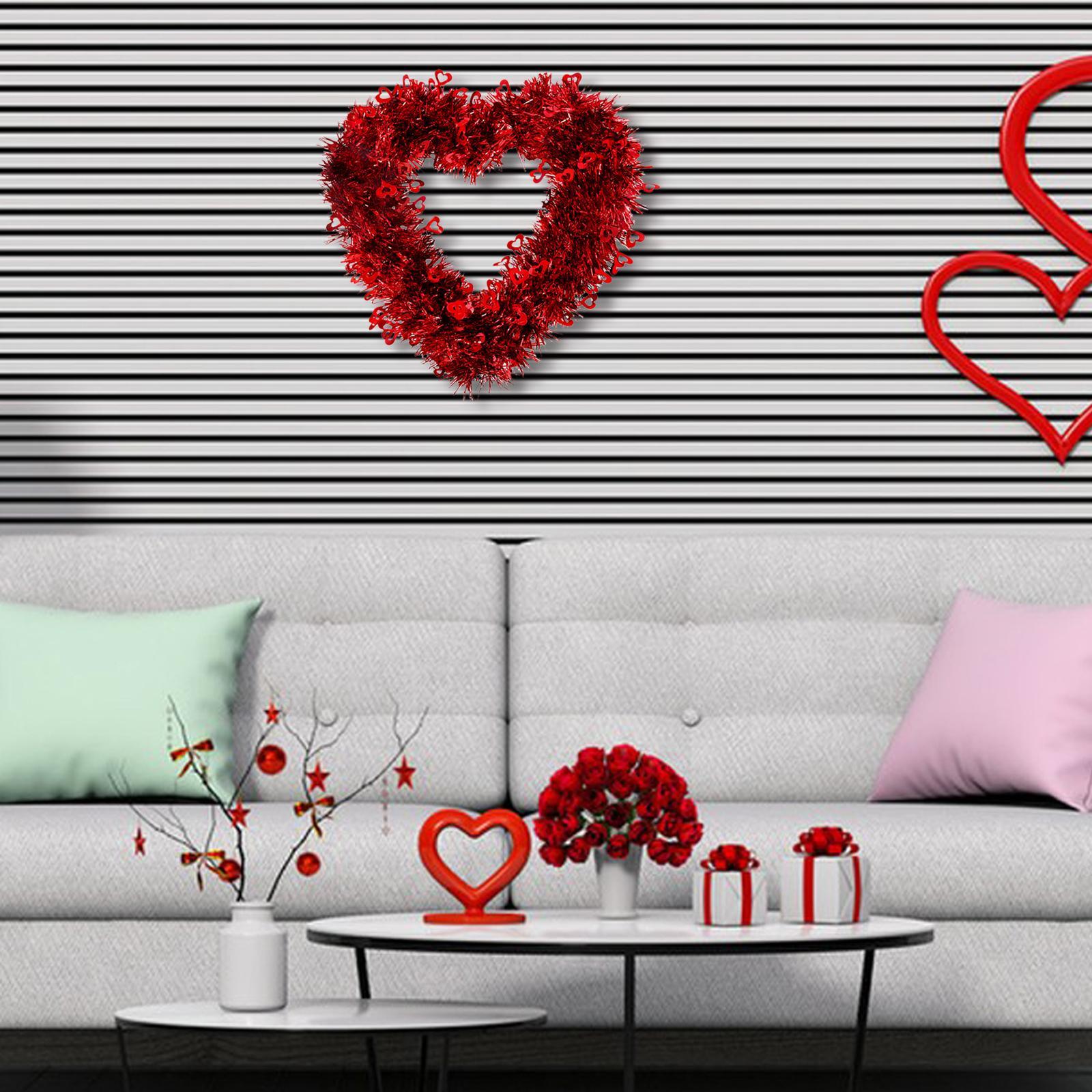 Valentine's Day Heart Wreath Decorative Wall Hanging for Wedding Home