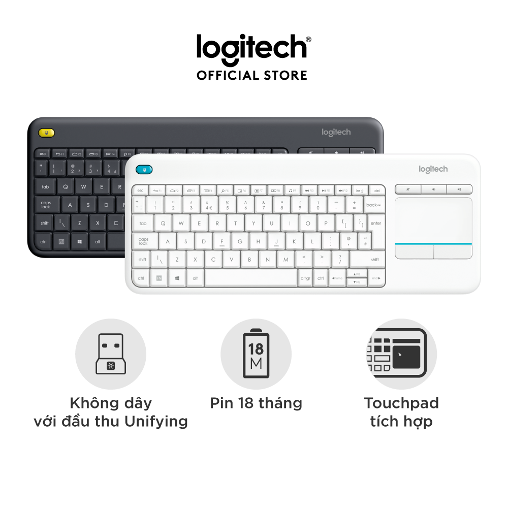 Bàn Phím Không Dây Logitech K400 PLUS - Hàng Chính Hãng