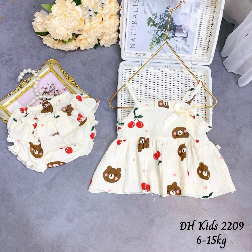 Bộ Hai Dây Bé Gái Xô Muslin Bèo Nhún 6-15kg BG2209 - Shop Mẹ Bông 92