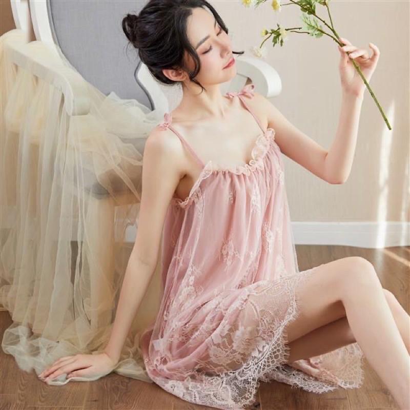 (BIGSIZE) Đầm ngủ ren cao cấp sexy quyến rũ (tặng kèm chip)