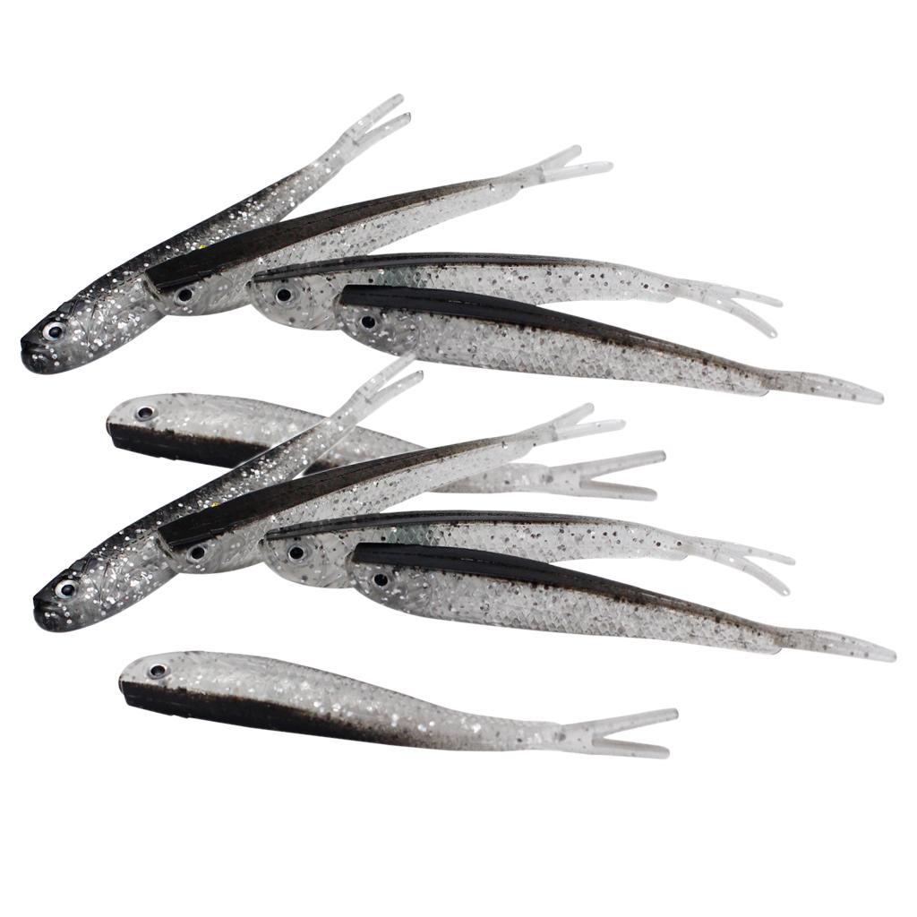 10 Pieces Artificial Soft Fishing  Baits Lifelike Fish Swimbaits 7.5cm
