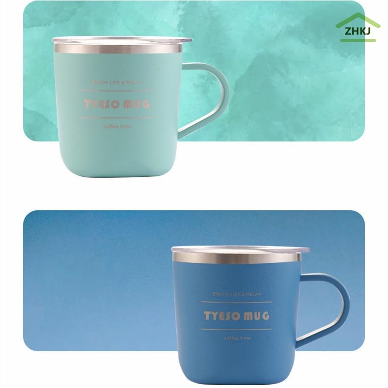 Cốc Đựng Nước Giữ Nhiệt Bằng Thép Không Gỉ 304 4 Màu Sắc Có Tay Cầm 260ML 300ML