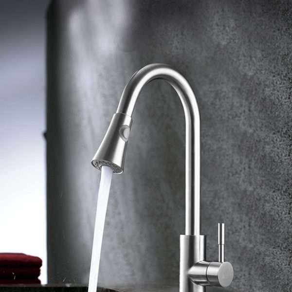 Vòi rửa bát rút nóng lạnh inox sus304