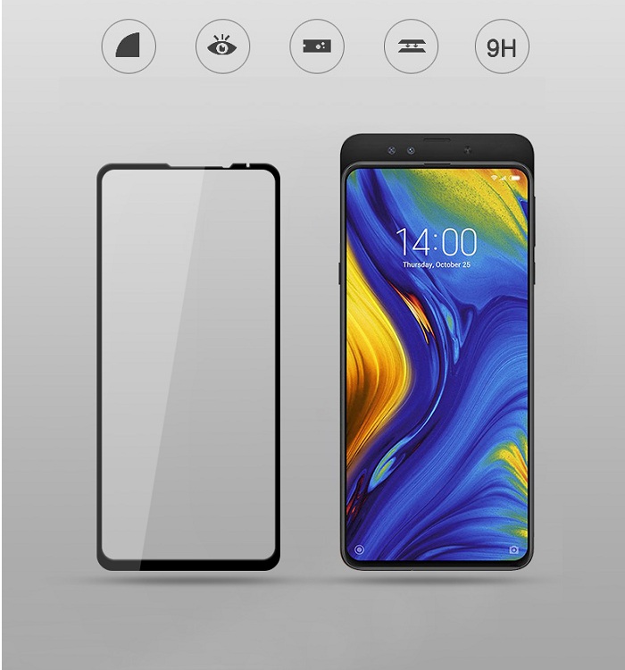 Dán kính cường lực full tràn màn hình 5D dành cho Xiaomi Mi Mix 3 phủ màu