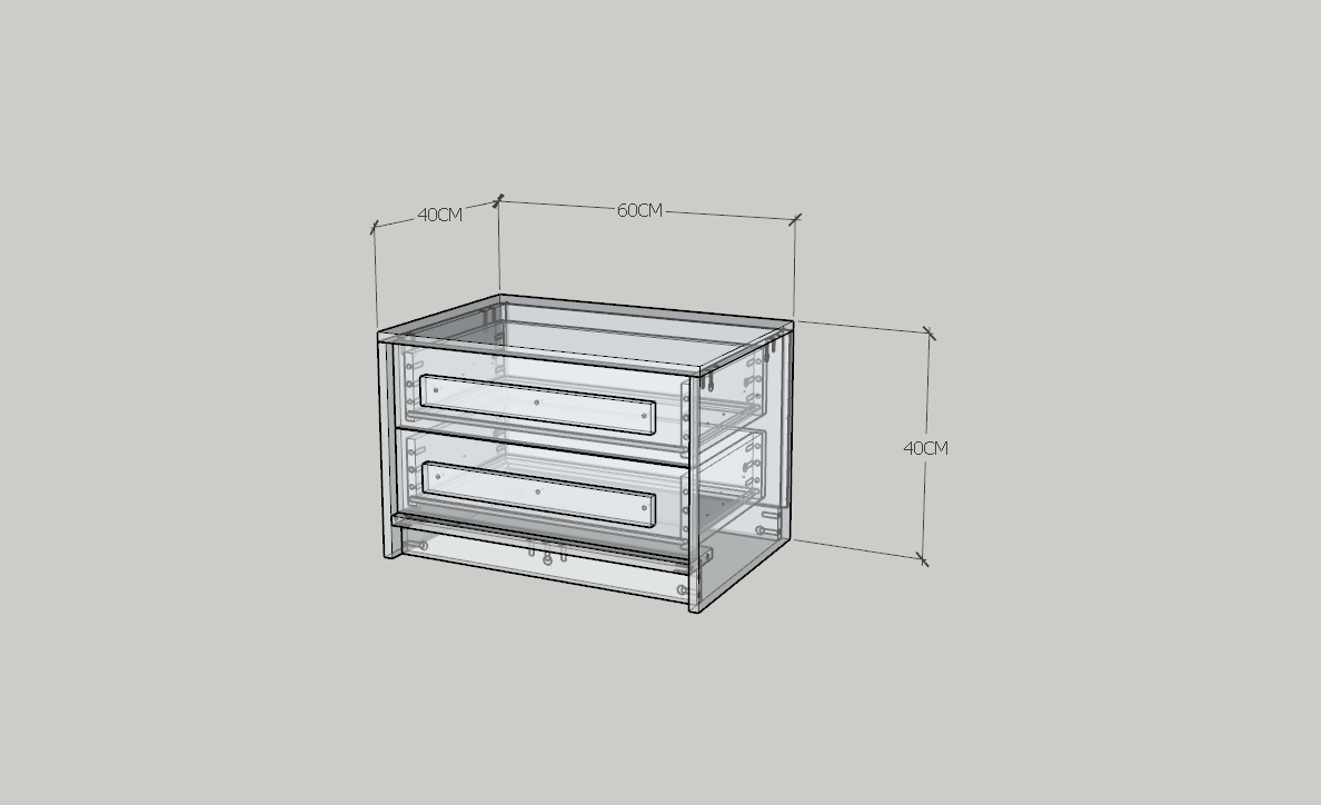 HAPPY FURNITURE , Táp đầu giường 2 ngăn kéo - RUBEL, THK_253 , 60cm x 40cm x 40cm DxRxC