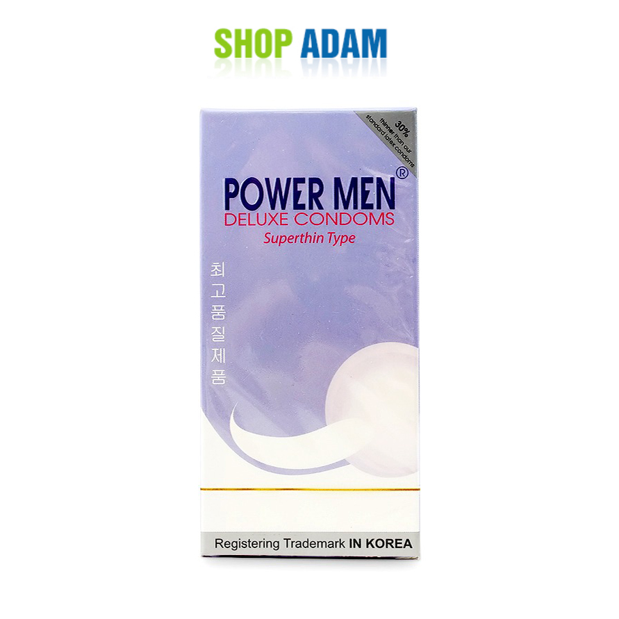 Hình ảnh Bao Cao Su Mỏng Trơn Power Men Superthin Type (Hộp 12 Chiếc) - Shop Adam