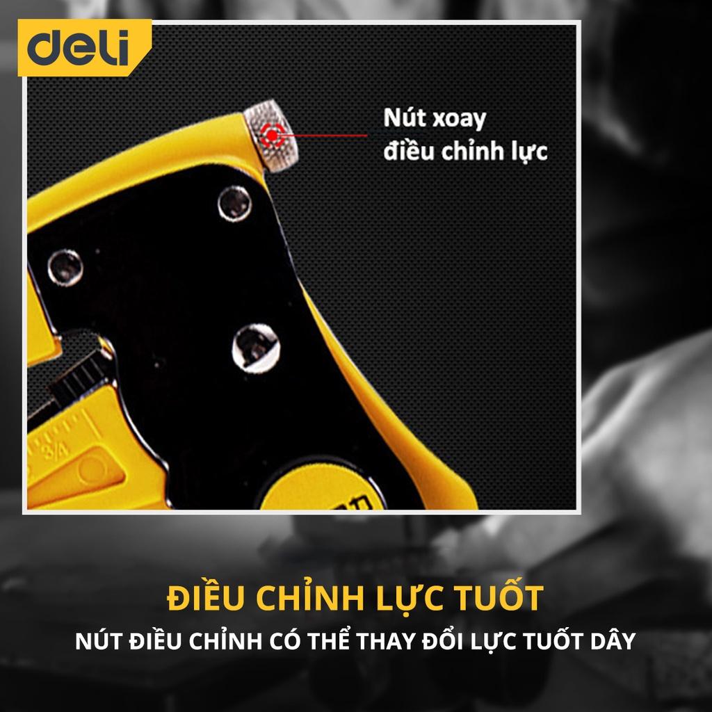 Kìm Tuốt Dây Điện Mỏ Quạ Đa Năng Deli 0.5-6mm - Thiết Kế Chuyên Dụng Giúp Tiết Kiệm Thời Gian, Công Sức - DL2003