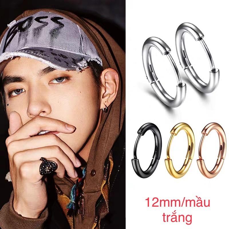 Khuyên tai mầu trắng 12mm/39k/1c