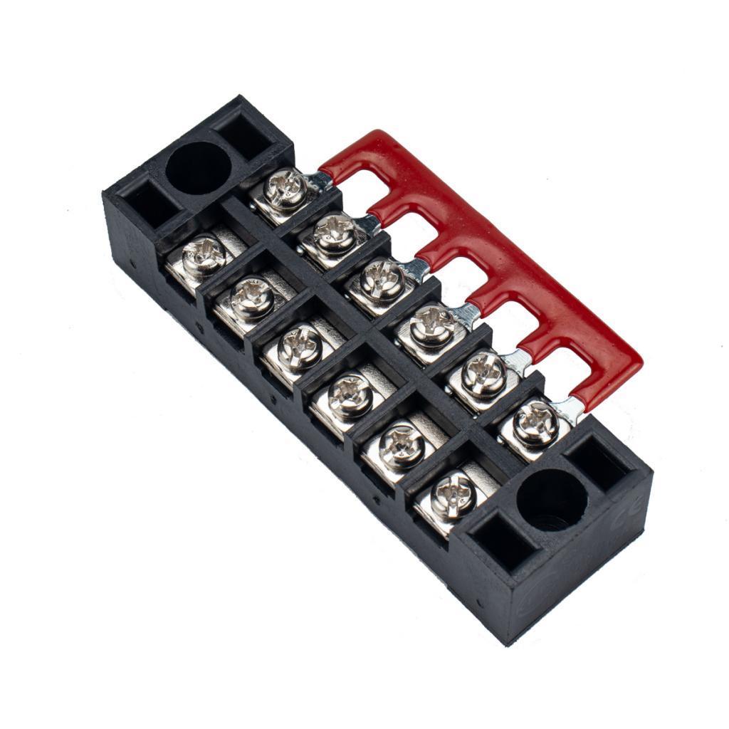 5Pcs Dual Row 6P Screw Barrier Terminal Block with Fork Type Terminal Barrier Strips
