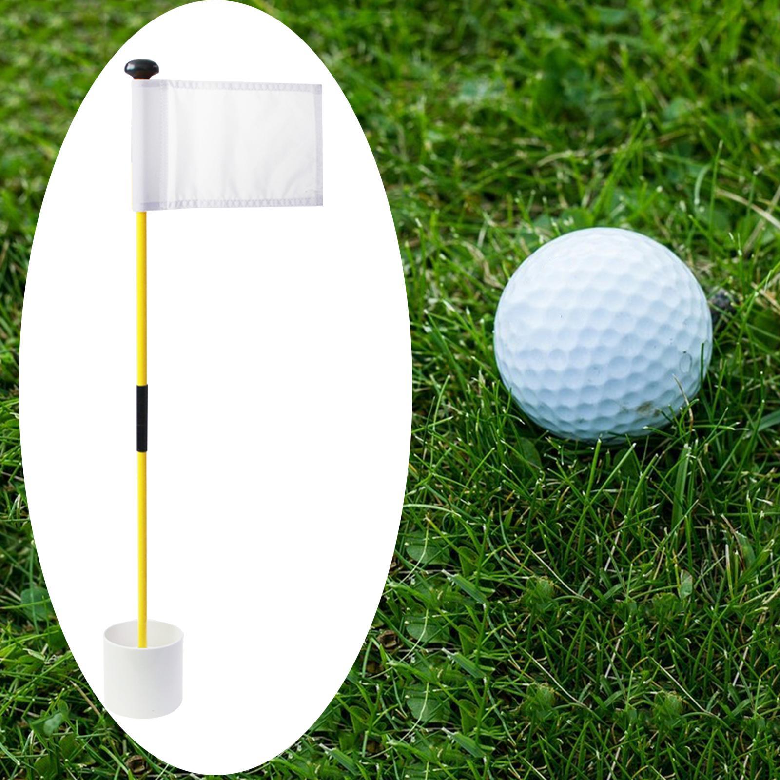 Backyard Practice Golf Hole Pole  Cup Stick Folding Putting Flagstick