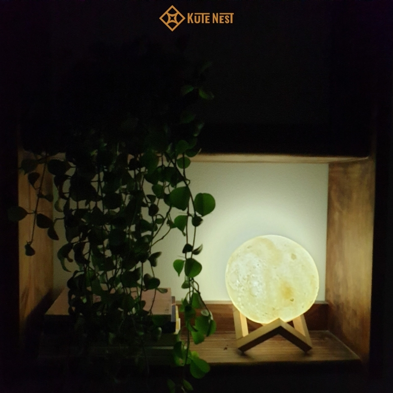 Đèn LED mặt trăng 3D - 3 màu đèn tùy chỉnh độ sáng - ĐK 15 cm