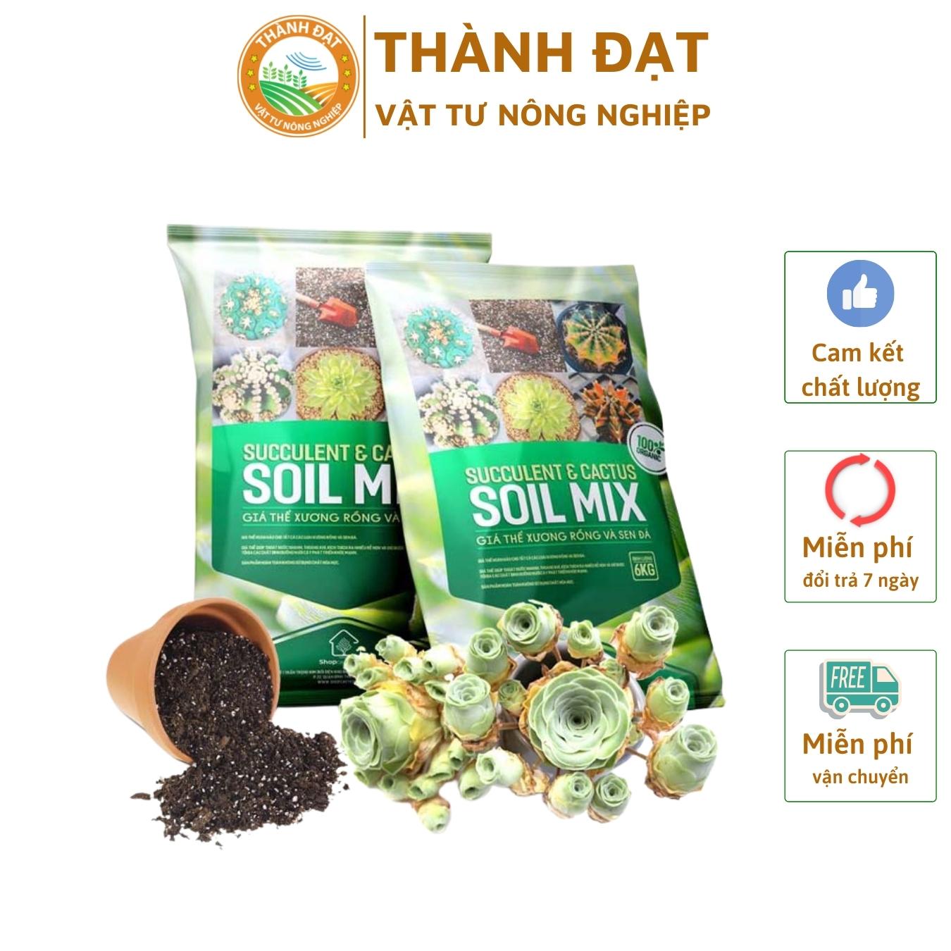 Giá thể trồng sen đá, xương rồng cao cấp Soil Mix bao 6Kg