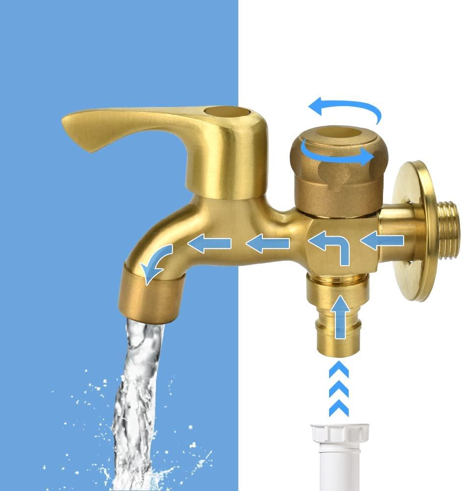 Vòi đôi Vòi vườn 1/2 'Vòi ngoài trời bằng đồng thau Vòi vườn đôi chống đóng băng Vòi máy giặt Vòi xả bóng đôi cho sân vườn, máy giặt