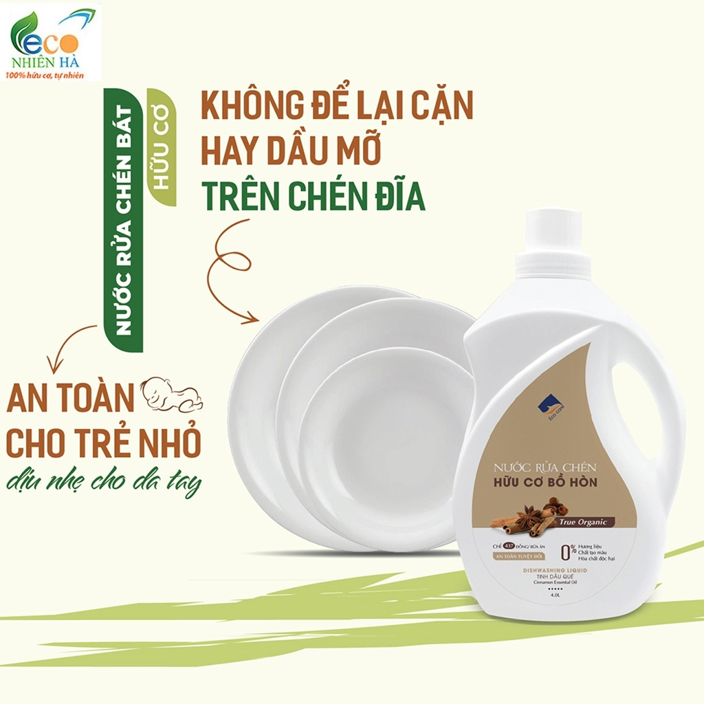 Nước rửa chén hữu cơ ECOCARE 500ml tinh dầu thiên nhiên, nước rửa bát an toàn cho bé