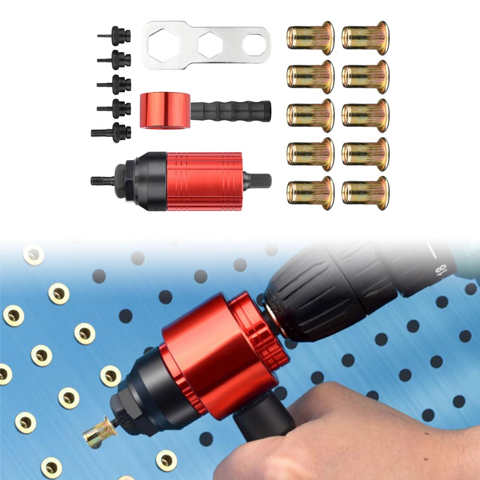 Rivet Nut Drill Adaptor Attachment Hand Riveter for Car Electrical Appliance