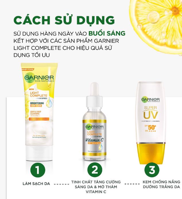 Kem Chống Nắng Sáng Da Garnier Light Complete Super UV Spot-Proof Sunscreen - Natural Finish SPF 50+/ PA++++