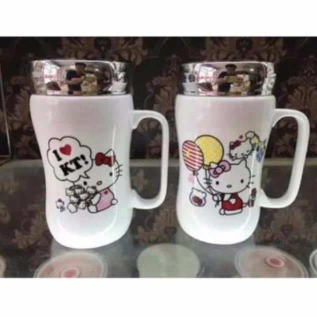 Cốc sứ giữ nhiệt có lắp gương