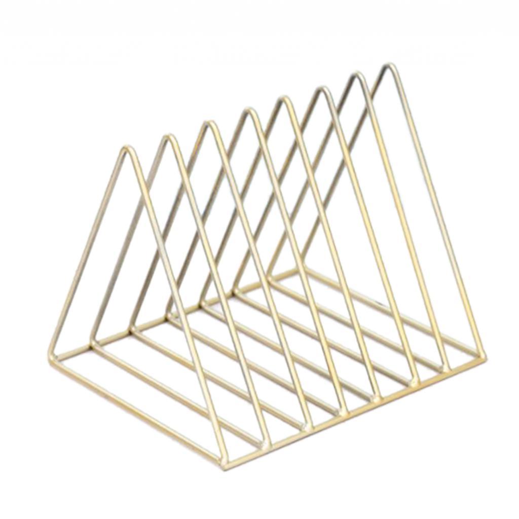 Triangle Book Holder Minimalist Bookshelf Desktop Organizer Rack A Gold