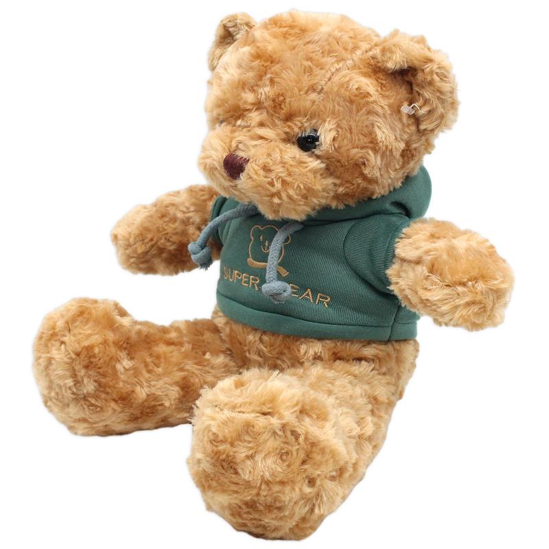 Thú Bông Gấu Teddy Nâu Nhạt 40 cm - ZooZoo 40240 - Mặc Áo Hoodie Super Bear